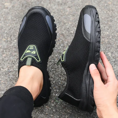 Black Slip resistant gym shoes